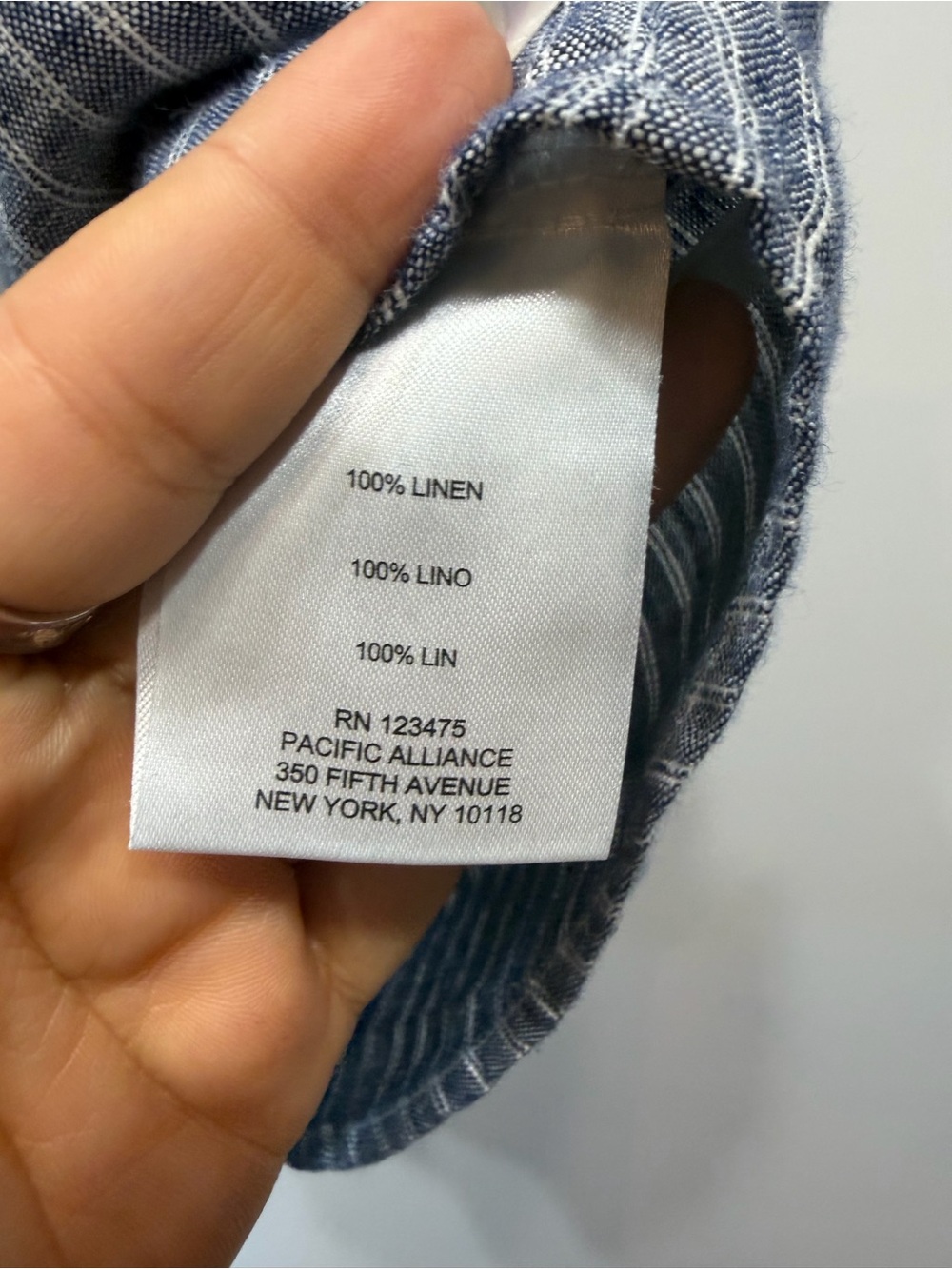 Ellen Tracy 100% Linen Sleeveless Button Front Top Medium Blue Stripe - Picture 9 of 12